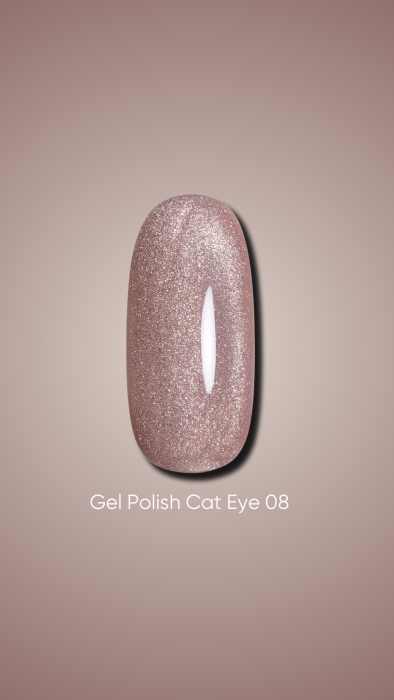 Dark gel polish Cat Eye 08, 10 ml