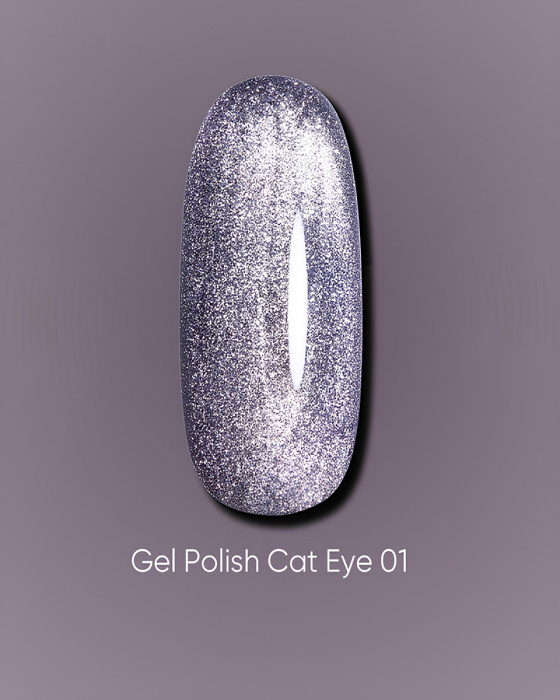 Dark gel polish Cat Eye 01, 10 ml