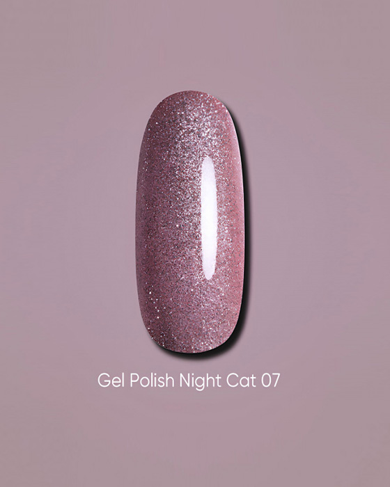 Dark gel polish Night Cat 07, 6 ml