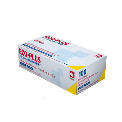 Рукавички Blue Eco-Plus нестерильні,нітрилові, неопудрені (сині) Розмір S (100 шт/уп)