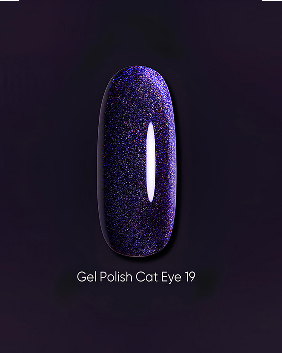 Dark gel polish Cat Eye 19, 6 ml