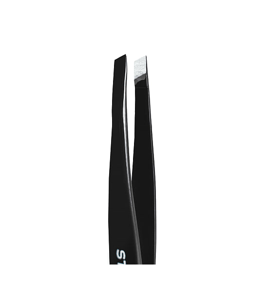 Пінцет для брів Staleks Expert Pro  11 type 4 black TE-11/4B (вузькі скошені кромки)
