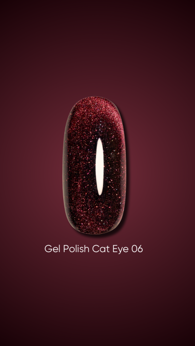 Dark gel polish Cat Eye 06, 10 ml