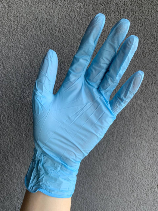 Рукавички нітрилові без пудри нестерильні Safe Touch H-series BLUE, розмір S (100 од.)