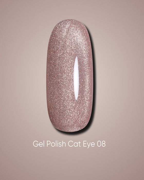 Dark gel polish Cat Eye 08, 10 ml