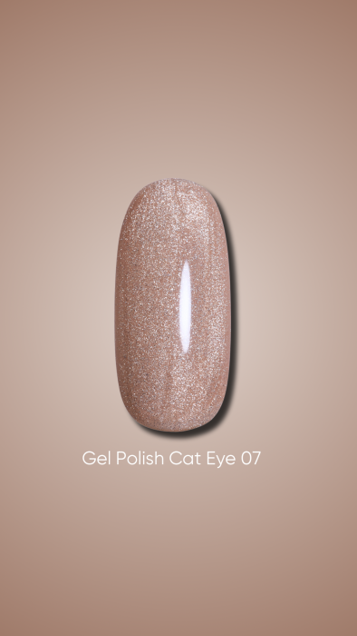 Dark gel polish Cat Eye 07, 10 ml