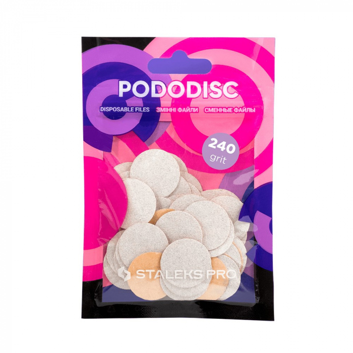 Змінні файли білі для педикюрного диска №04 PODODISC STALEKS PRO M, 240 ГРИТ