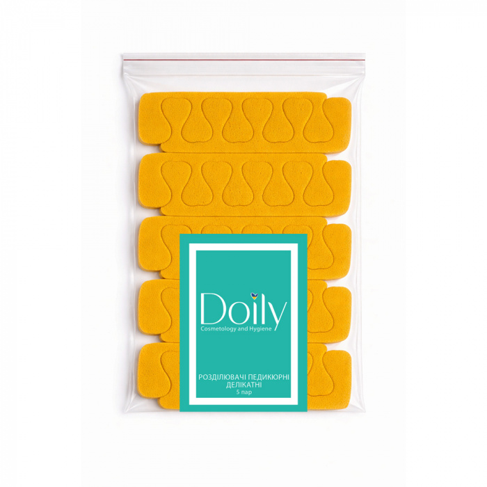 Розділювач для педикюру Doily (5 пар/пач) колір: Жовтий