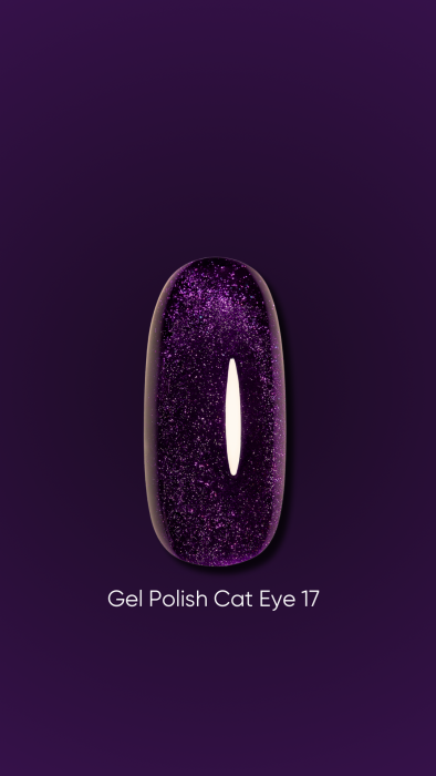 Dark gel polish Cat Eye 17, 6 ml