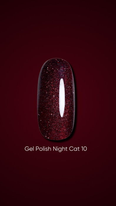 Dark gel polish Night Cat 10, 6 ml