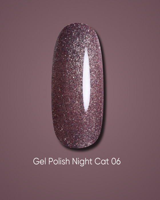 Dark gel polish Night Cat 06, 6 ml