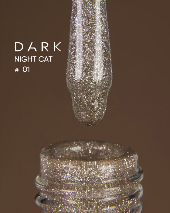 Dark gel polish Night Cat 01, 10 ml