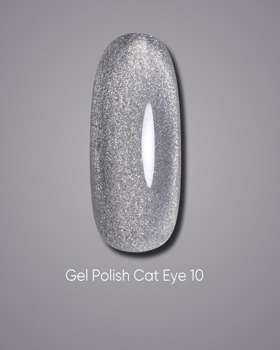 Dark gel polish Cat Eye 10, 10 ml