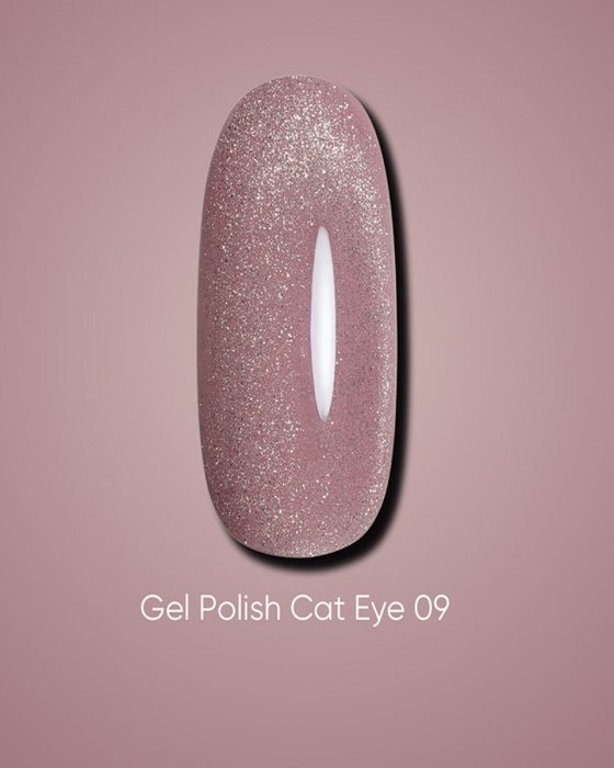 Dark gel polish Cat Eye 09, 10 ml
