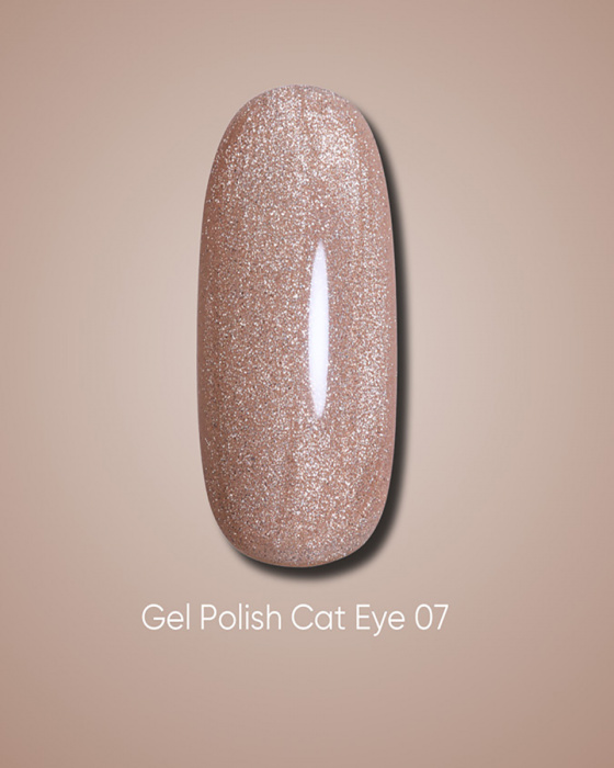 Dark gel polish Cat Eye 07, 10 ml