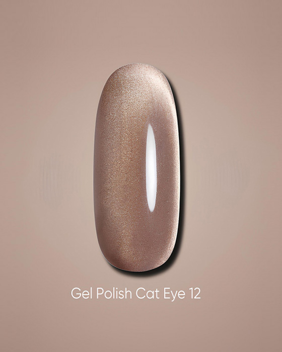 Dark gel polish Cat Eye 12, 6 ml