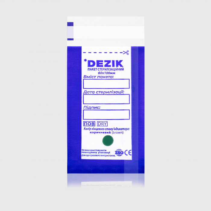 Крафт пакети для стерилізації прозорі, Dezik 60*100, 100 шт