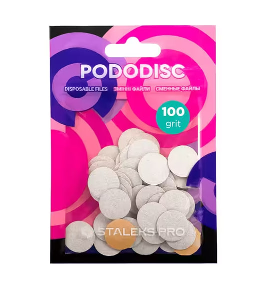 Змінні файли білі для педикюрного диска №10 PODODISC STALEKS PRO XS, 100 ГРИТ