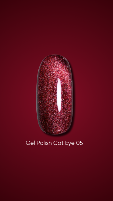 Dark gel polish Cat Eye 05, 10 ml