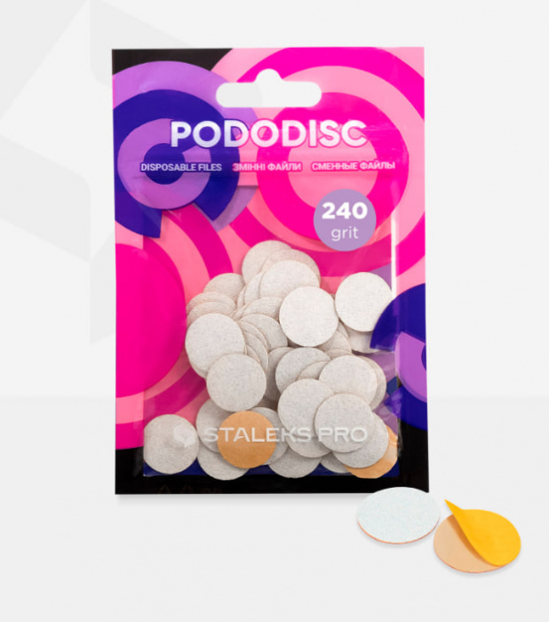 Змінні файли білі для педикюрного диска №08 PODODISC STALEKS PRO S, 240 ГРИТ