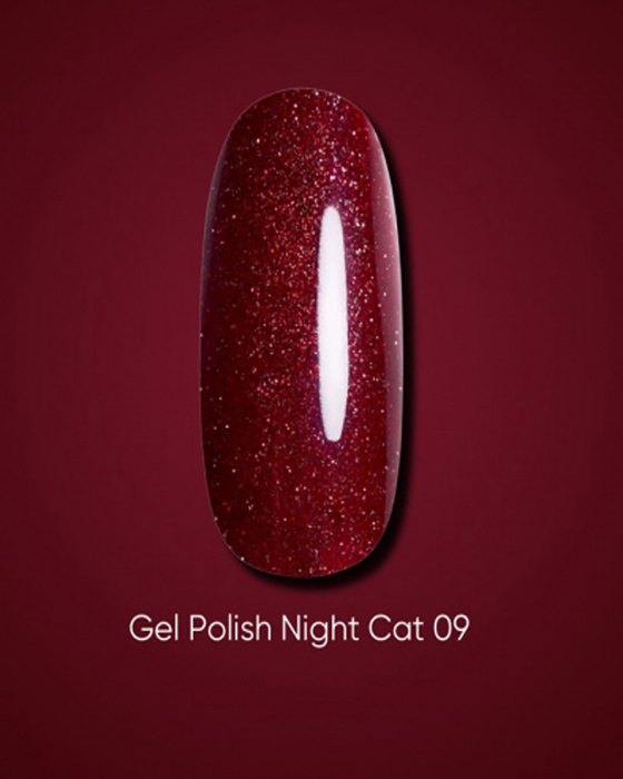 Dark gel polish Night Cat 09, 6 ml