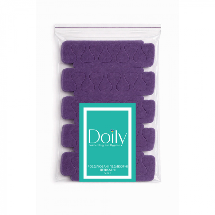 Розділювач для педикюру Doily (5 пар/пач) колір: Фіолетовий