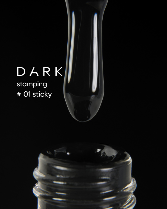 DARK Stamping polish №01 чорний STICKY, 10 ml