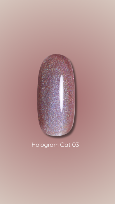 Dark gel polish Hologram cat 03, 6 ml