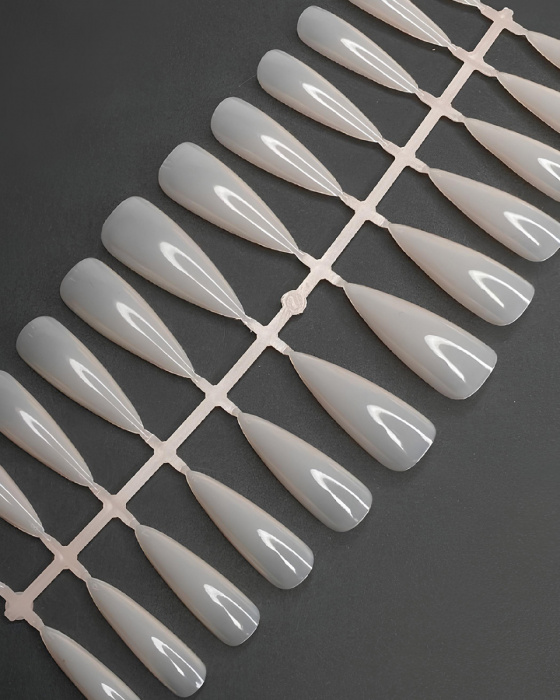 Тіпси для нарощення нігтів у контейнері рожеві, 240 шт (Стілет)