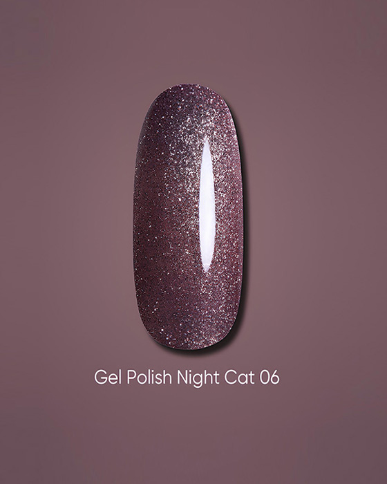 Dark gel polish Night Cat 06, 6 ml