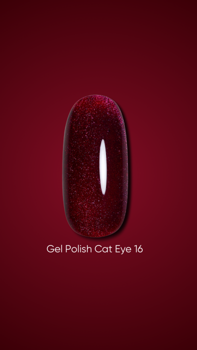 Dark gel polish Cat Eye 16, 6 ml