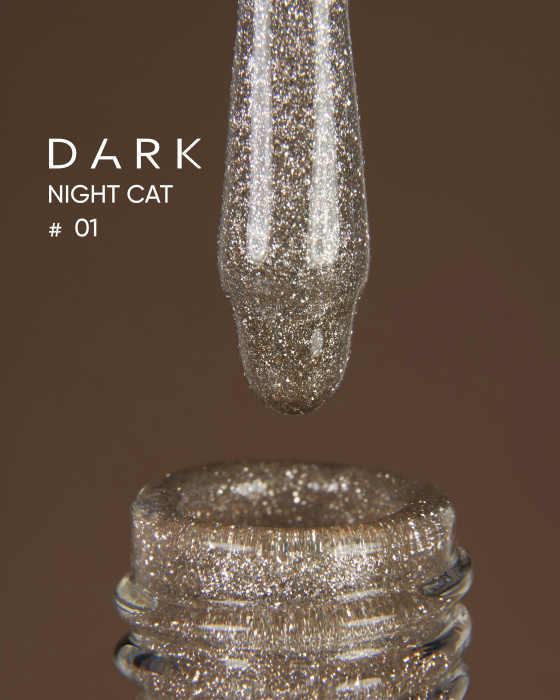 Dark gel polish Night Cat 01, 10 ml