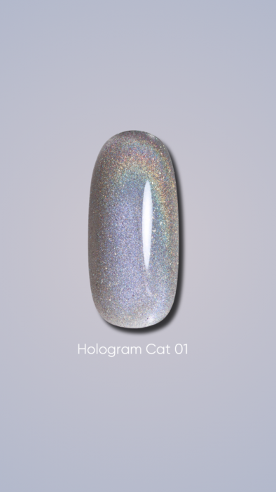Dark gel polish Hologram cat 01, 6 ml
