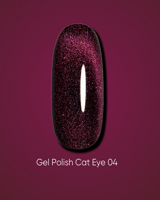 Dark gel polish Cat Eye 04, 10 ml