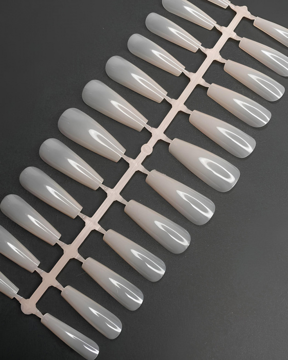 Тіпси для нарощення нігтів у контейнері рожеві, 240 шт (Балерина Long)