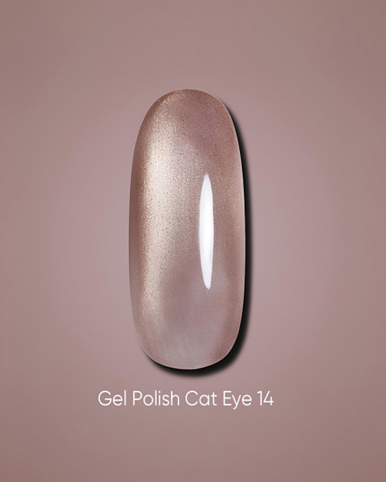 Dark gel polish Cat Eye 14, 6 ml