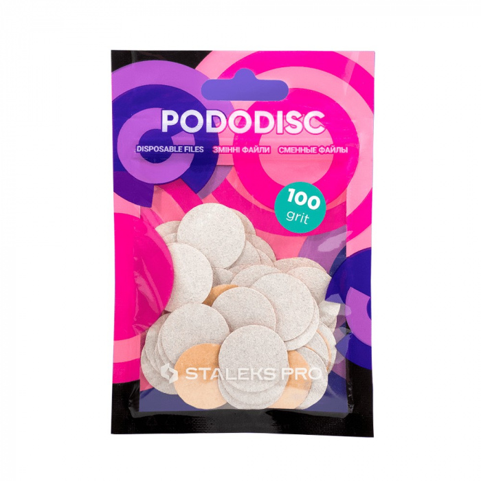 Змінні файли білі для педикюрного диска №02 PODODISC STALEKS PRO M, 100 ГРИТ