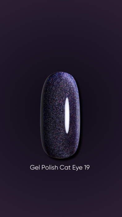 Dark gel polish Cat Eye 19, 6 ml