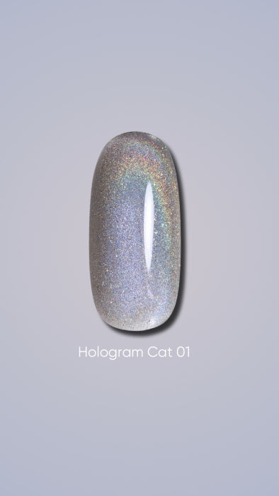 Dark gel polish Hologram cat 01, 6 ml