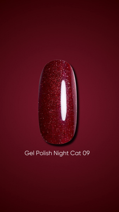 Dark gel polish Night Cat 09, 6 ml