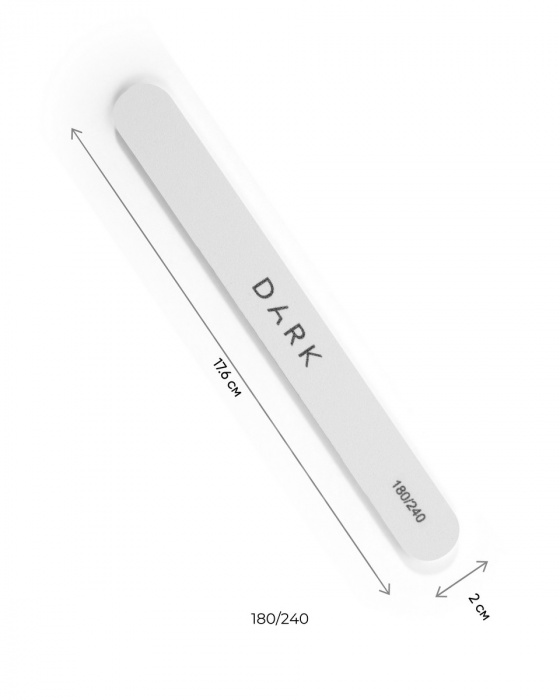 DARK Пилочка - овал на піні біла, 1 шт (180/240 грит)