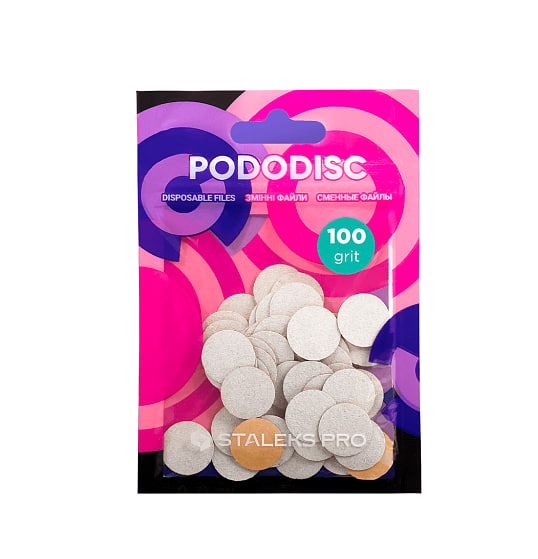 Змінні файли білі для педикюрного диска №06 PODODISC STALEKS PRO S, 100 ГРИТ