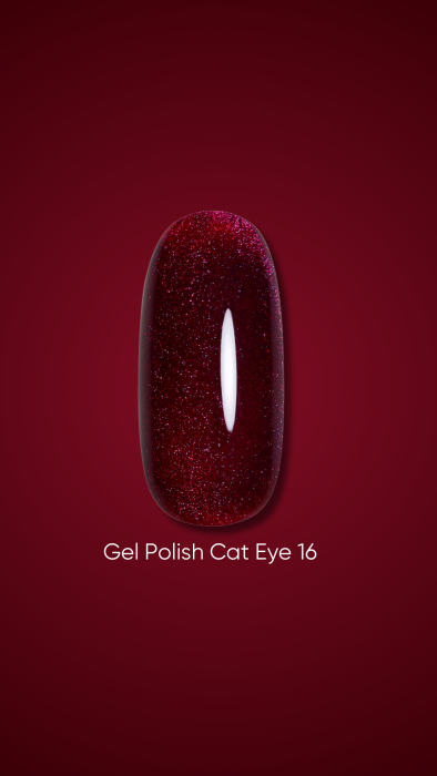 Dark gel polish Cat Eye 16, 6 ml