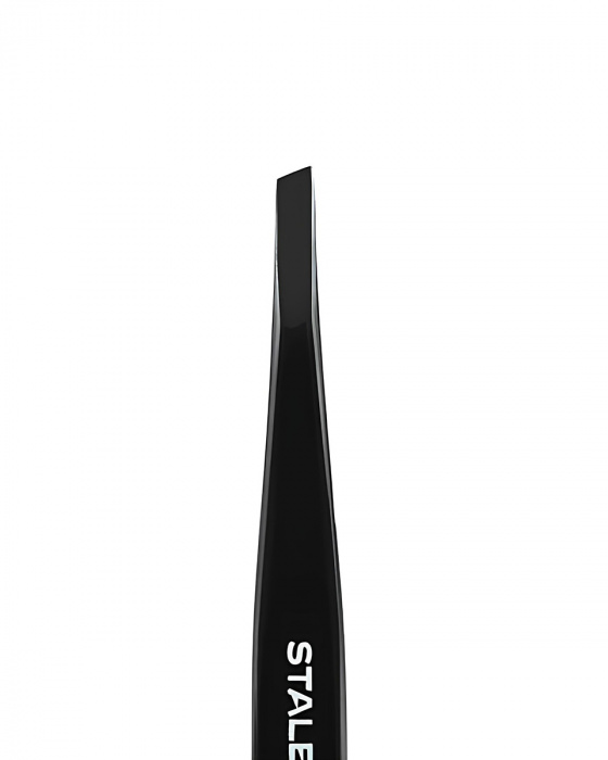 Пінцет для брів Staleks Expert Pro  11 type 4 black TE-11/4B (вузькі скошені кромки)