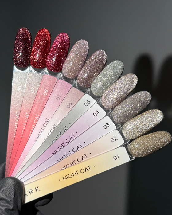 Dark gel polish Night Cat 01, 10 ml
