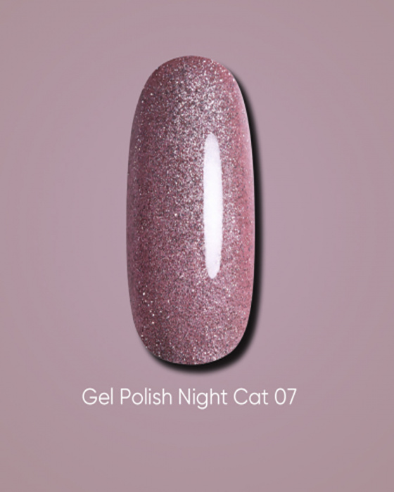 Dark gel polish Night Cat 07, 6 ml