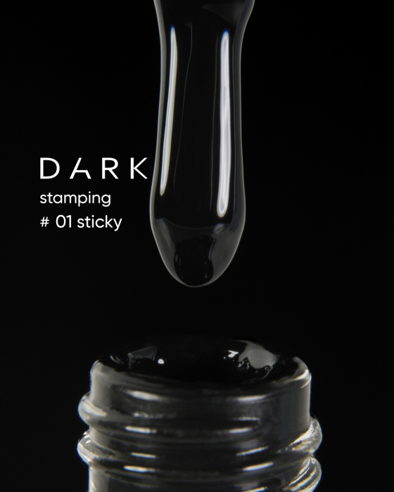 DARK Stamping polish №01 чорний STICKY, 10 ml