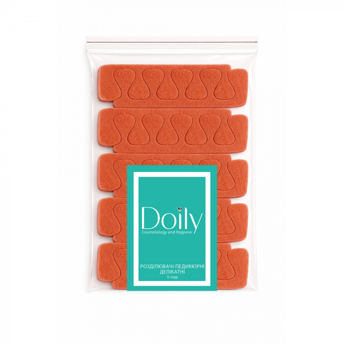 Розділювач для педикюру Doily (5 пар/пач) колір: Помаранчевий