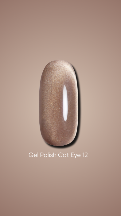 Dark gel polish Cat Eye 12, 6 ml