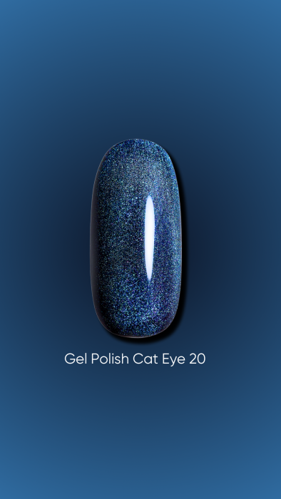 Dark gel polish Cat Eye 20, 6 ml